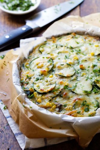 Sweet corn and zucchini pie