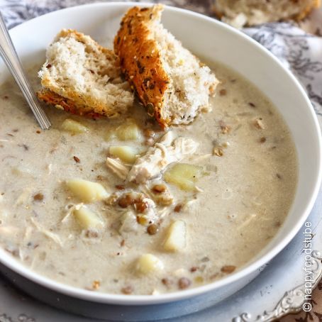 Pressure Cooker Chicken Lentil Soup