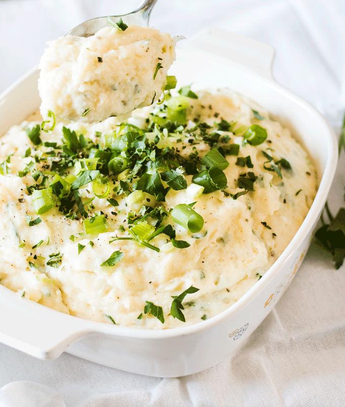 Creamy Whipped Feta and Cauliflower Mash